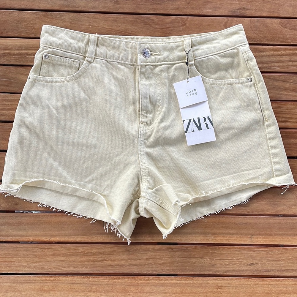 Zara Yellow Jean Shorts